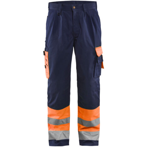 Pantalon de travail haute visibilité artisan 1584 - Orange fluo/Marine XS - FR(38) - SE(C44) - Courtes