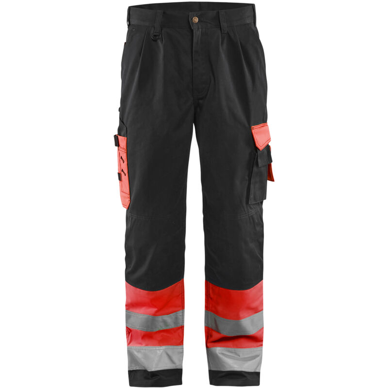 Pantalon de travail haute visibilité artisan 1584 - Rouge fluo/Noir 3XL - FR(54) - SE(C60) - Standards