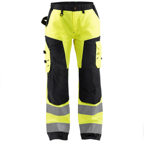 Pantalon de travail haute visibilité femme 7155 - Jaune fluo/Noir L - FR(44) - SE(C42) - Courtes