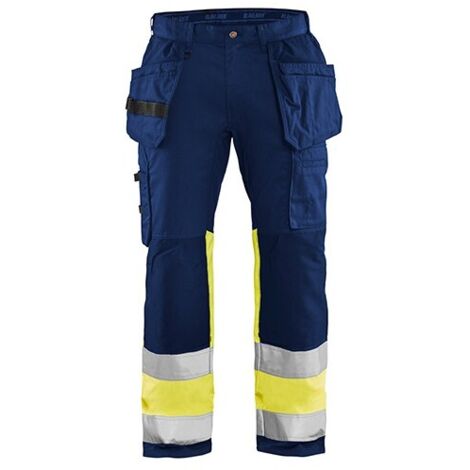 Pantalon de travail haute visibilité stretch 1558 - Marine/Jaune fluo M - FR(42) - SE(C48) - Courtes