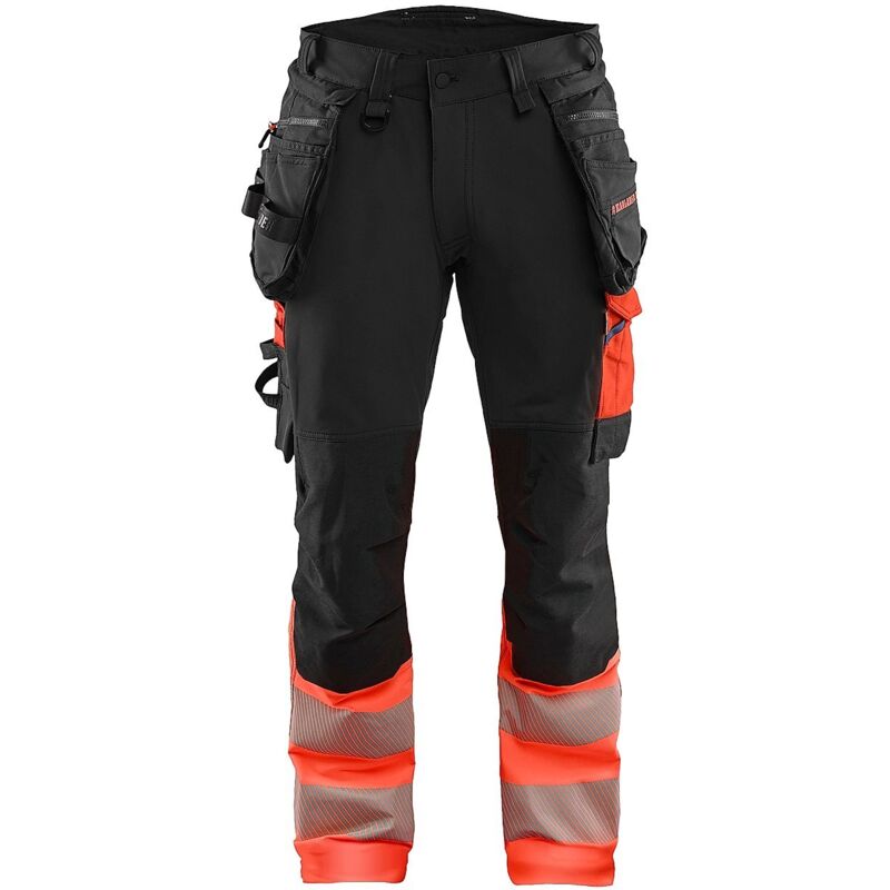 Pantalon de travail haute visibilité stretch 4D 1125 - Noir/Rouge fluo 4XL - FR(58) - SE(C64) - Standards