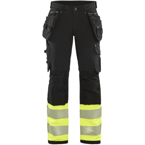 Pantalon de travail haute visibilité stretch 4D femme 7193 - Noir/Jaune fluo S - FR(36) - SE(C34) - Standards