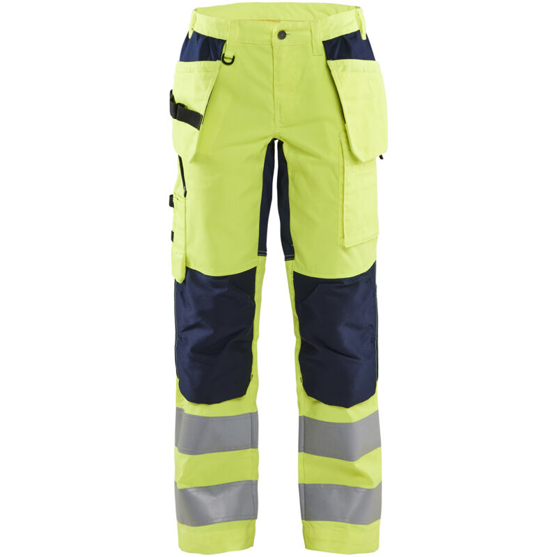 Pantalón de trabajo de alta visibilidad elástico para mujer 7163 - Amarillo fluorescente/Marino L - FR(44) - SE(C42) - Normas