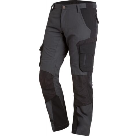 Pantalon de travail homme Florian FHB 125100 - Gris foncé / Noir - 46 - Jambes standards