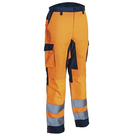 HIBANA Pantalon de travail Stretch - Orange HV/Marine