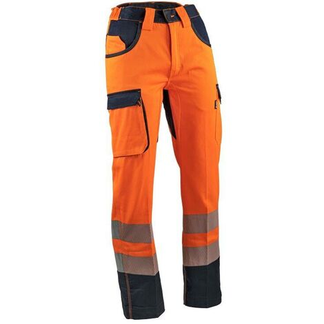 Pantalon de travail Haute Visibilité EMETTEUR orange/bleu LMA - plusieurs modèles disponibles