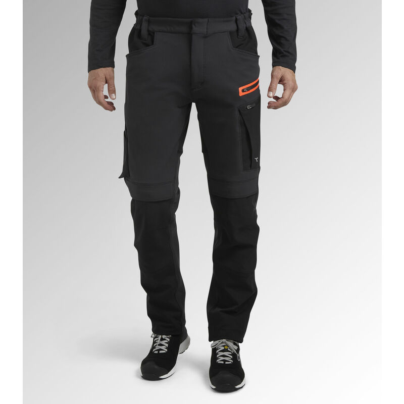 diadora - pantalon de travail hybrid performance - noir/gris xl - 46/48