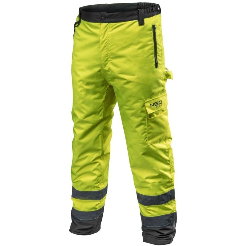 Pantalon de travail isolé haute visibilité, jaune, taille L