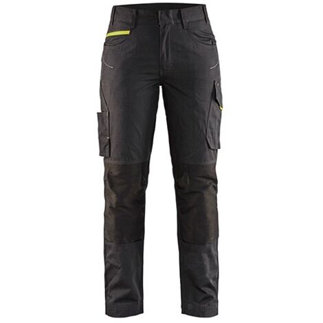 Pantalon de travail maintenance stretch femme 7195 - Noir/Jaune fluo XL - FR(48) - SE(C46) - Standards