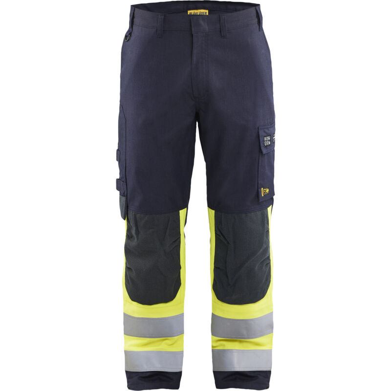 Pantalón de trabajo multinormes inherente APC2 1491 - Azul marino/amarillo fluorescente 4XL - FR(58) - SE(C64) - Corto