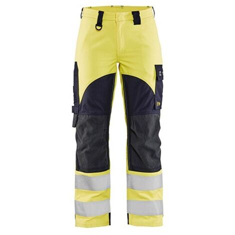 Pantalon de travail multinormes inhérent femme 7189 - Jaune fluo/Marine L - FR(44) - SE(C42) - Courtes