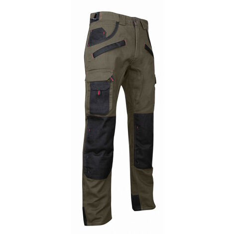 Pantalon de travail avec poches genouillères Tourbe/Resine LMA - plusieurs modèles disponibles