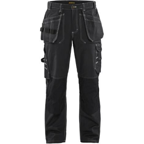Pantalon de travail multipoches Blaklader artisan 100% coton croisé Noir 44
