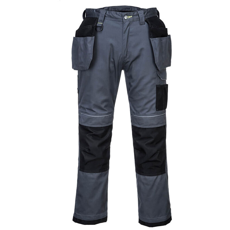 pantalon de travail pw3 stretch holster - 36 - gris zoom/noir portwest