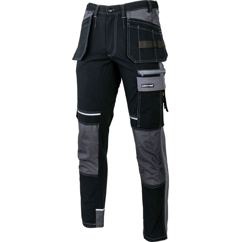 Pantalon De Travail, Noir-gris, Avec Renforts, \'s\', Ce, Lahti