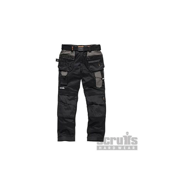 Scruffs - Pantalon de travail noir Pro Flex avec poches-étuis, 34S, 34S