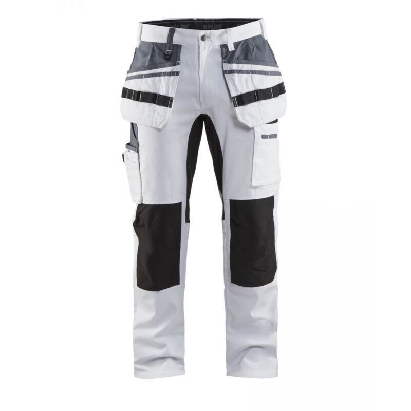 Blaklader - Pantalon de travail stretch peintre 1910 - Blanc/Noir xl - FR(50) - SE(C56) - Standards