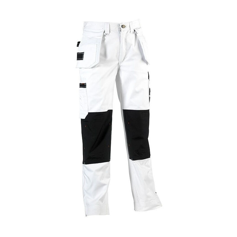 Herock - Pantalon de travail peintre blanc déperlant tres resistant triple coutures déperlant Blanc 40 - Blanc