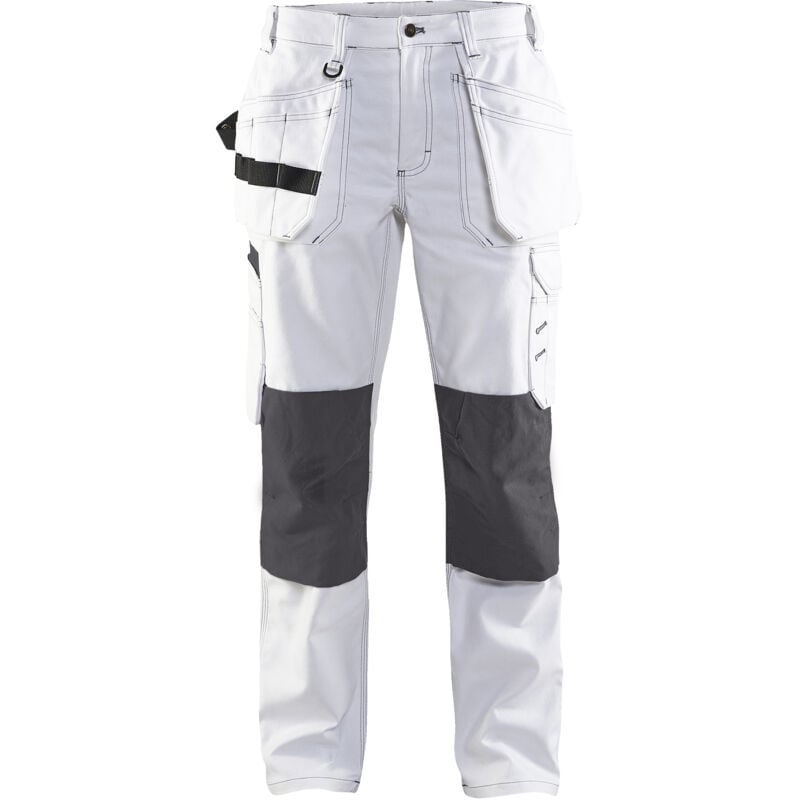 Pantalon de travail peintre femme 7131 - Blanc/Gris foncé 2XL - FR(52) - SE(C50) - Courtes