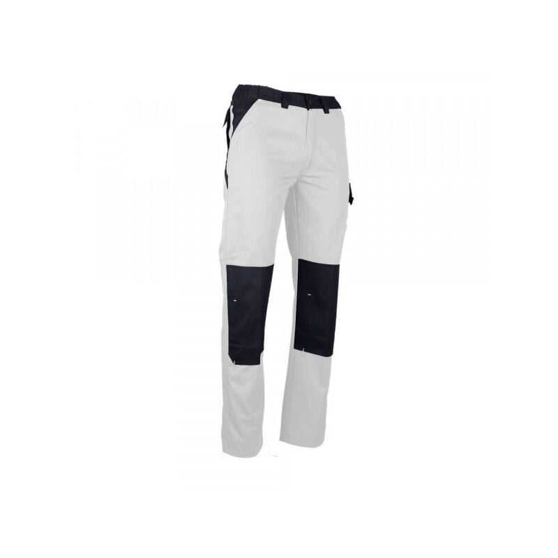 Pantalon bicolore multipoches Blanc/Gris - 1730 NUANCIER - LMA - taille 48