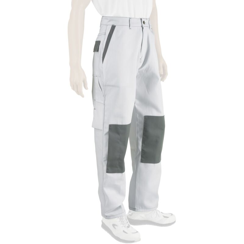 Dulary – Pantalon de jardinage élastique 310g/m² – 7 poches – Renforts aux genoux – Taille T 56/58 pour travaux manuels