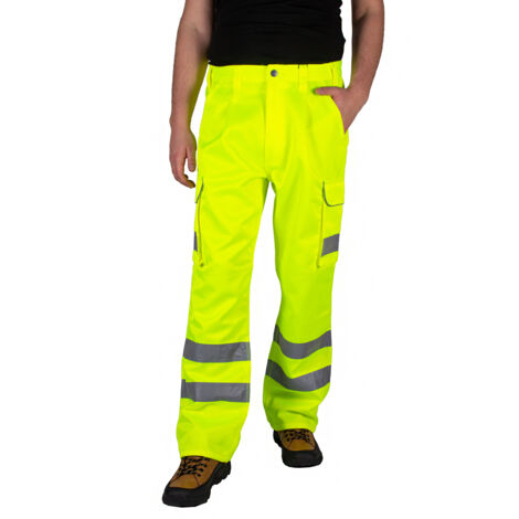 Pantalon de travail RÉFLÉCHISSANT pantalon de travail homme TAILLE À TAILLE réfléchissant 38/32