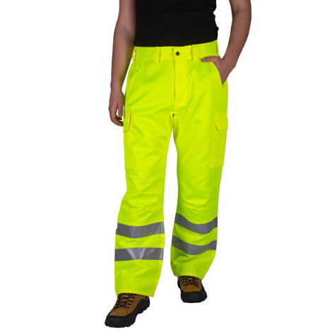 Pantalon de travail RÉFLÉCHISSANT, taille longue Pantalon de travail BHP jaune réfléchissant 38 XL