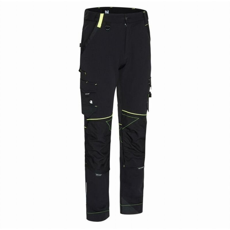 Pantalon - nine worth - Sacha Noir/Jaune fluo 1388 T.40 Pantalon - nine worth - Sacha Noir/Jaune fluo 1388 T.40
