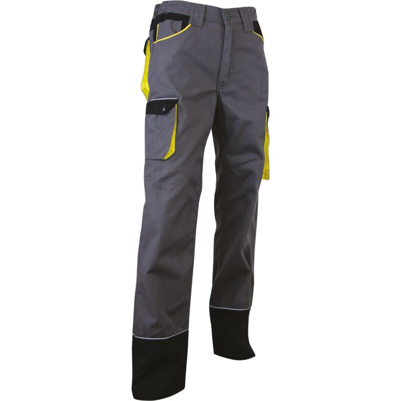 Pantalon de travail LMA sechoir taille 40 tricolore gris/noir/jaune zéro métal avec passepoils rétroréfléchissants