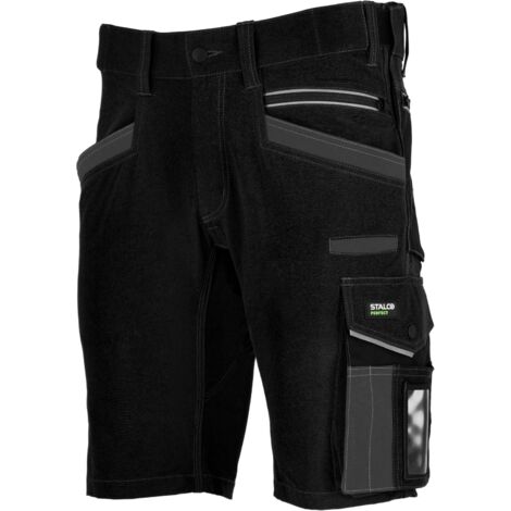 PANTALON DE TRAVAIL - SHORT - "STRETCH LINE" NOIR "XXL-58" POWERMAX STALCO