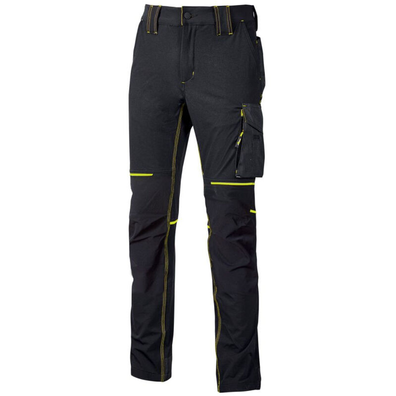 Pantalon de travail Slim Noir Carbone/Jaune world - FU189BC U-power taille xl