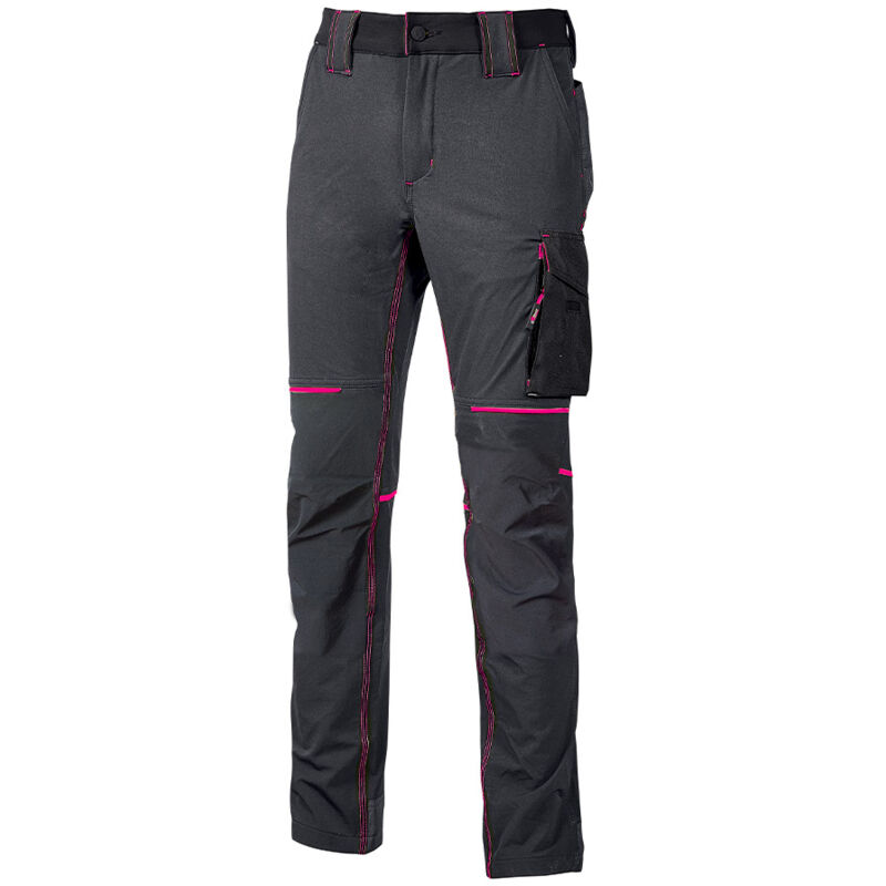 U-power - Pantalon de travail en tissu Femme world - Gris/Fuchsia s - fr (38/40) - eu (44/46)