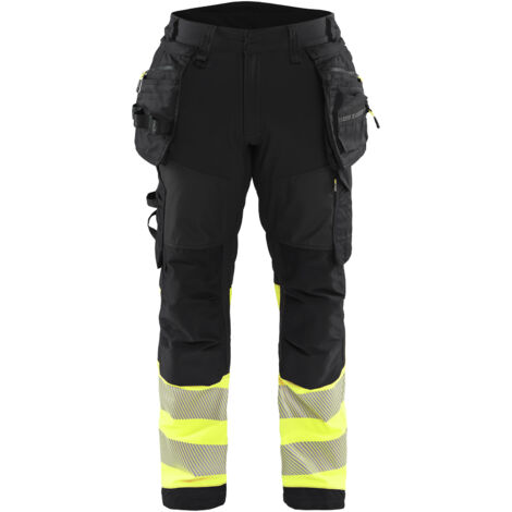Pantalon de travail softshell haute visibilité Classe 1 1821 - Noir/Jaune S - FR(40) - SE(C46) - Standards
