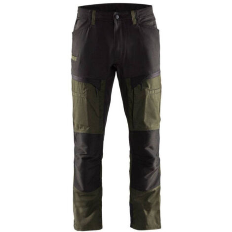 Pantalon de travail stretch 1456 - Vert Kaki/Noir L - FR(46) - SE(C52) - Standards