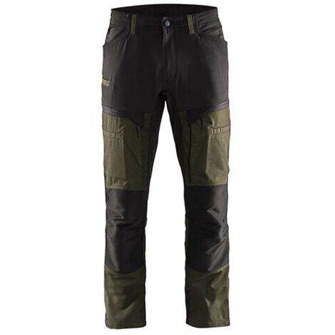 Pantalon de travail stretch 1456 - Vert Kaki/Noir M - FR(44) - SE(C50) - Longues