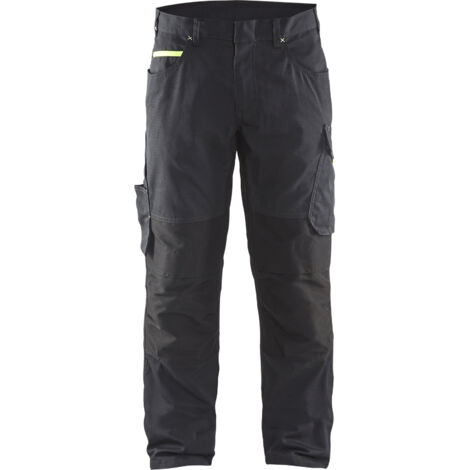 Pantalon de travail stretch 1495 - Noir/Jaune fluo XL - FR(50) - SE(C56) - Standards
