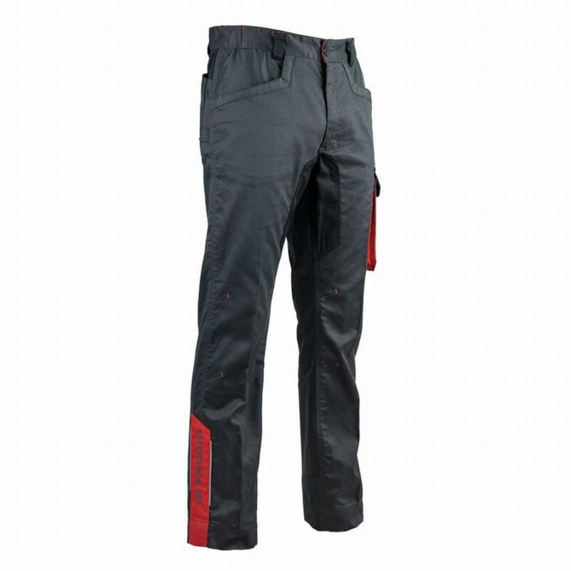 pantalon stretch facom steps noir/gris/rouge taille 46 - fxww1010e-46 - noir et rouge