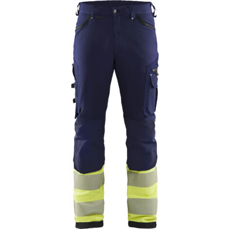 Pantalon de travail stretch haute visibilité classe 1 1193 - Marine/Jaune XL - FR(48) - SE(C54) - Courtes