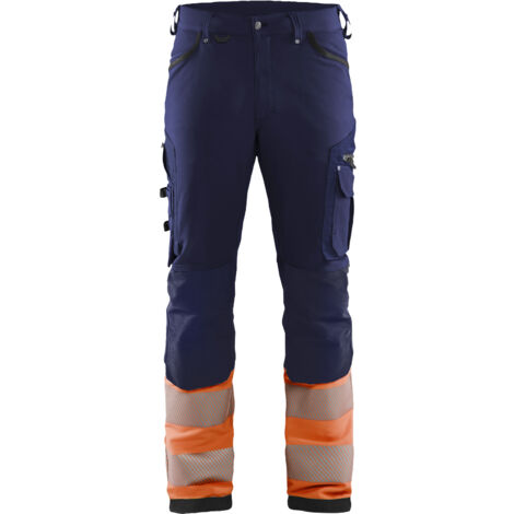 Pantalon de travail stretch haute visibilité classe 1 1193 - Marine/Orange S - FR(40) - SE(C46) - Standards