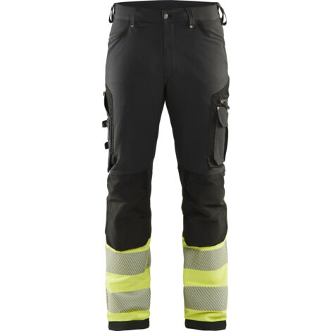 Pantalon de travail stretch haute visibilité classe 1 1193 - Noir/Jaune L - FR(46) - SE(C52) - Longues