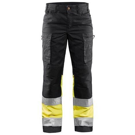 Pantalon de travail stretch haute visibilité femme 7161 - Marine/Jaune fluo XS - FR(34) - SE(C32) - Standards