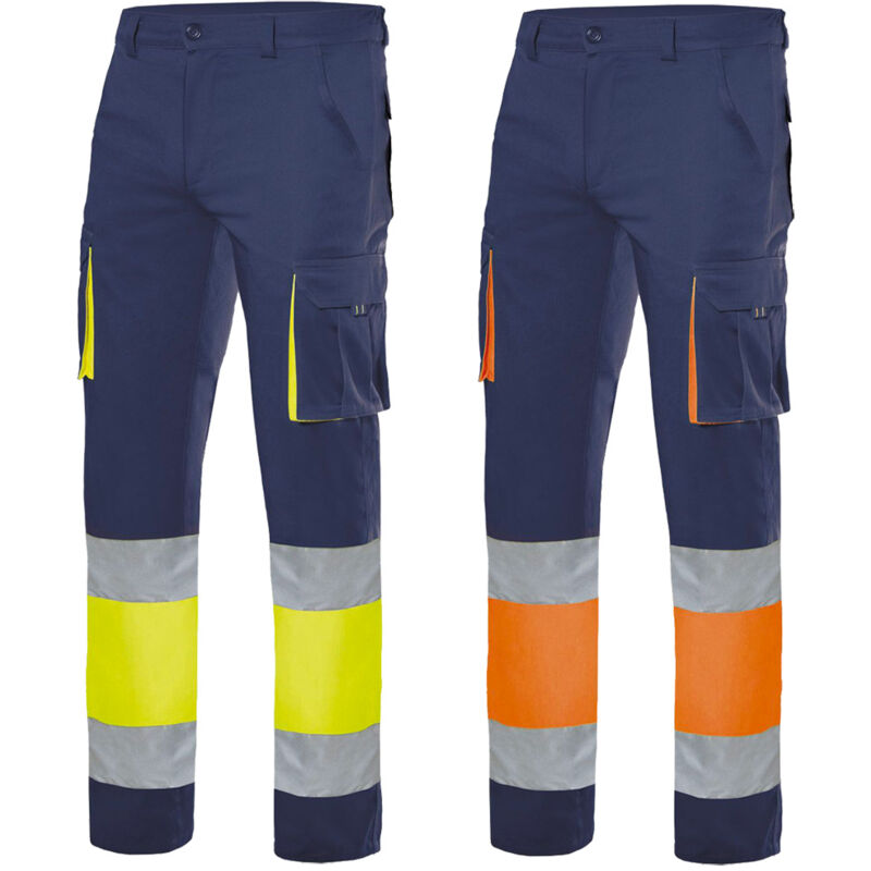 velilla - pantalons de travail haute visibilité 303002s - xxl - bleu et orange - bleu et orange