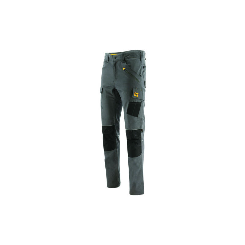 Pantalon de travail stretch imperméable avec poches genouillères Caterpillar trades wr Gris / Noir 40 Pantalon de travail stretch imperméable avec poches genouillères Caterpillar trades wr Gris / Noir 40