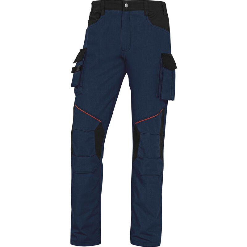 delta plus - pantalon de travail mach corporate en polyester / coton / elasthanne ripstop mcpa2strmn 42/44 (l) - bleu marine/noir