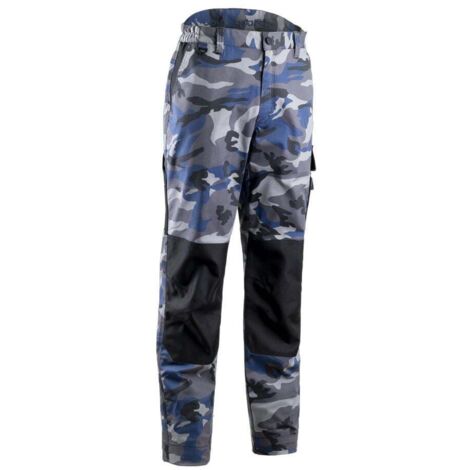 Pantalon de travail stretch multipoche genoux renforcés Coverguard Kammo Bleu Gris S