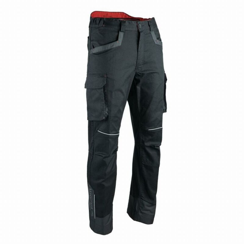 Facom - Pantalon stretch Runner Noir/Gris/Rouge Taille 50 - FXWW1001E-50 - Noir et Rouge