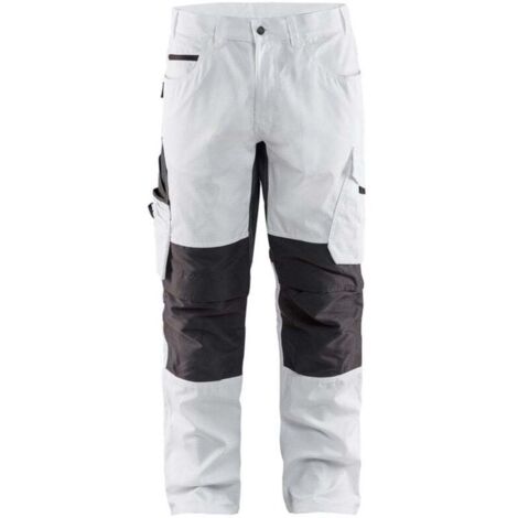 Pantalon de travail stretch pour peintre 1095 - Blanc/Gris foncé M - FR(42) - SE(C48) - Standards