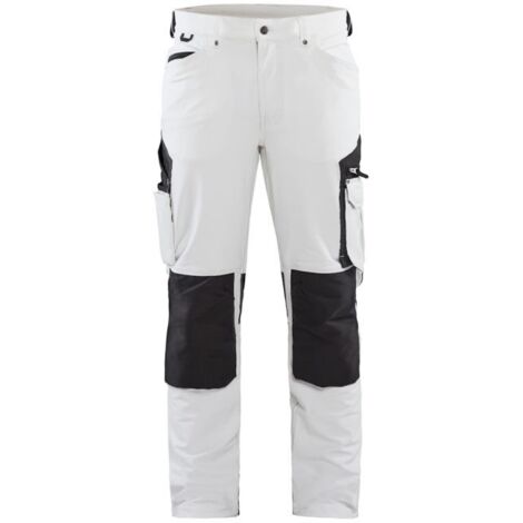 Pantalon de travail stretch pour peintre 4D 1089 - Blanc/Gris foncé L - FR(46) - SE(C52) - Standards