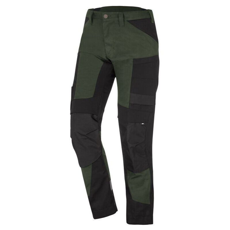Pantalon de travail stretch unisexe Leo FHB 122110 - Vert foncé / Noir - 44 - Jambes standards