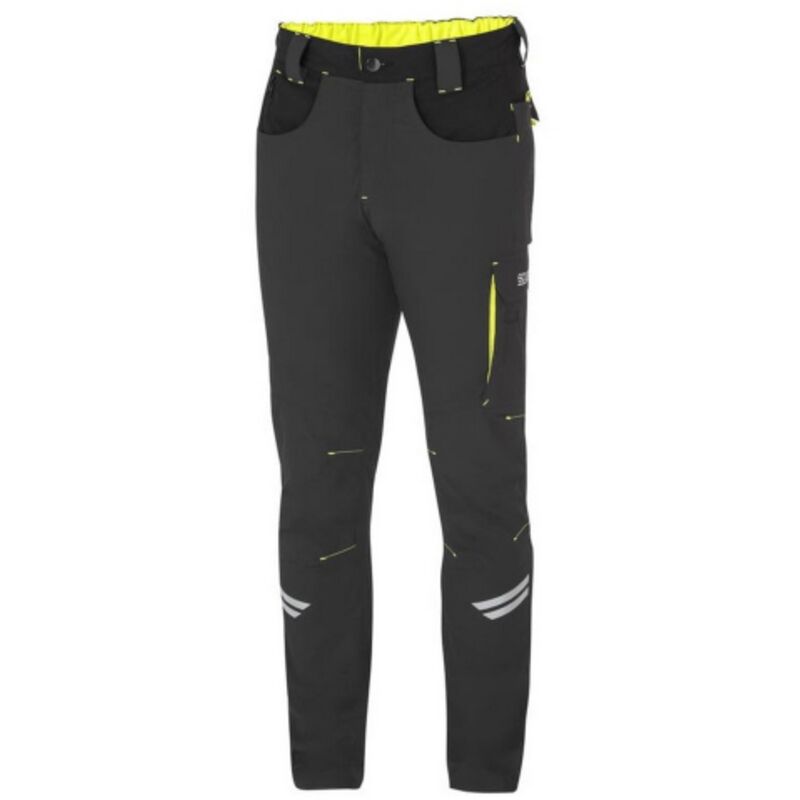 Sparco Kansas Tech Light Pants Pantalon de travail technique le'ger pour homme taille xxl gris fonce'/jaune fluo en nylon avec inserts renforce's aux